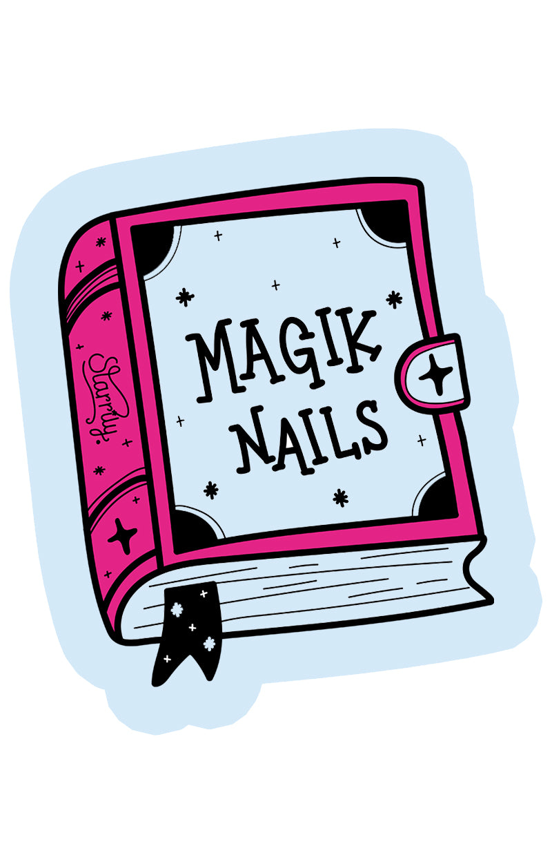 Transparent Magik Nails Spell Book Sticker