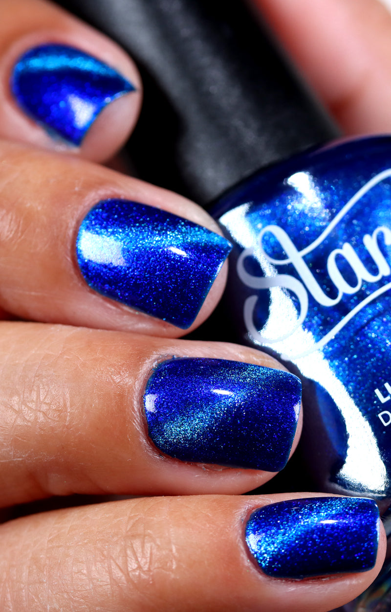 Oceanic Moonlight Deep Dark Sapphire Blue Magnetic Silver Nail Polish Starrily Cat Eye Nails Varnish Lacquer