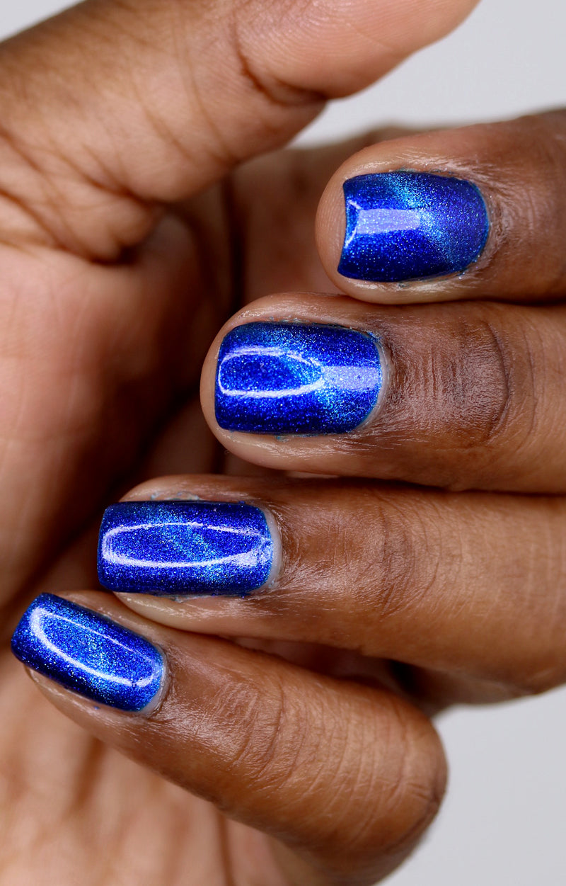 Oceanic Moonlight Deep Dark Sapphire Blue Magnetic Silver Nail Polish Starrily Cat Eye Nails Varnish Lacquer