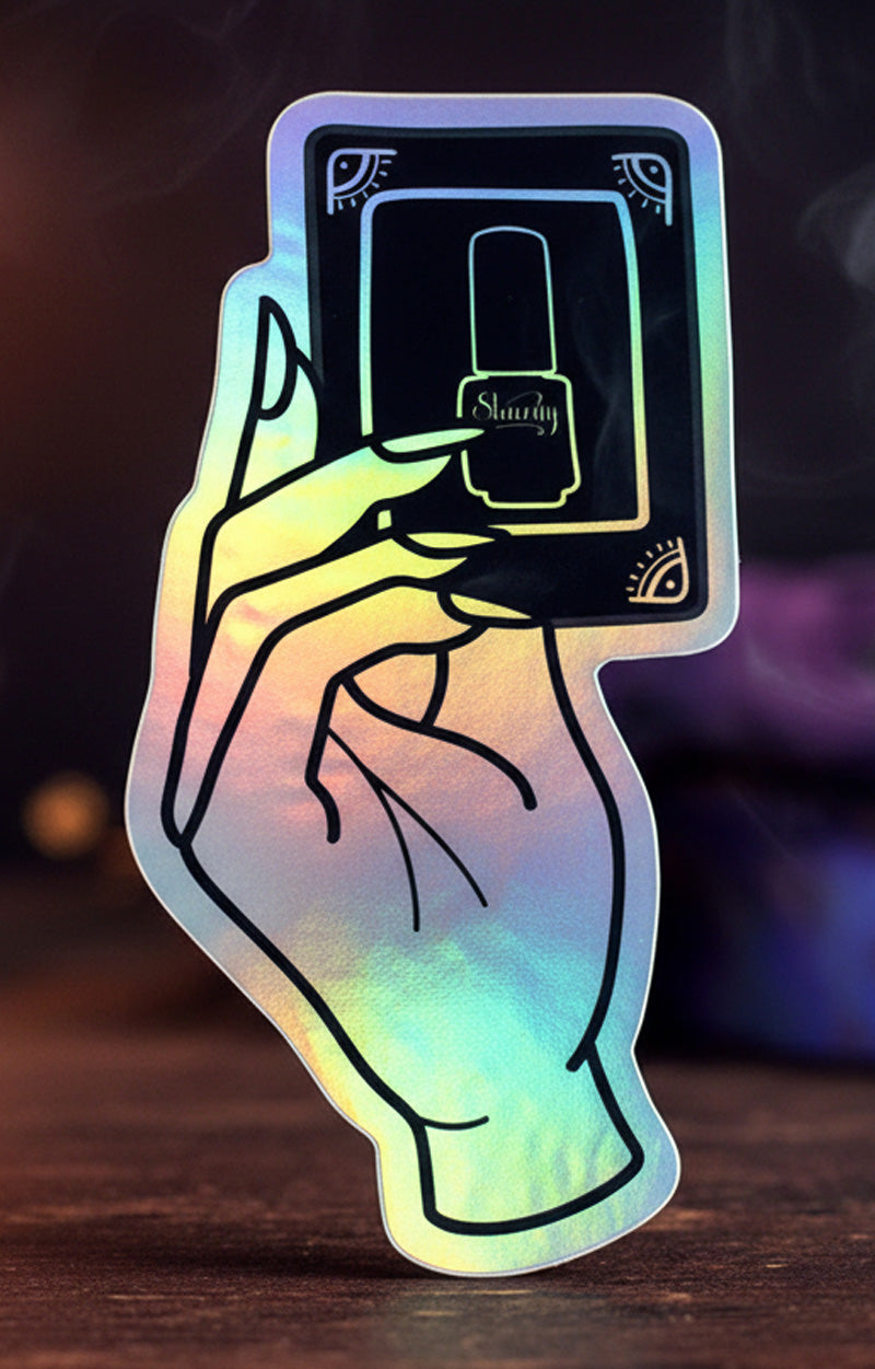 Holographic Tarot Card in Hand Sticker