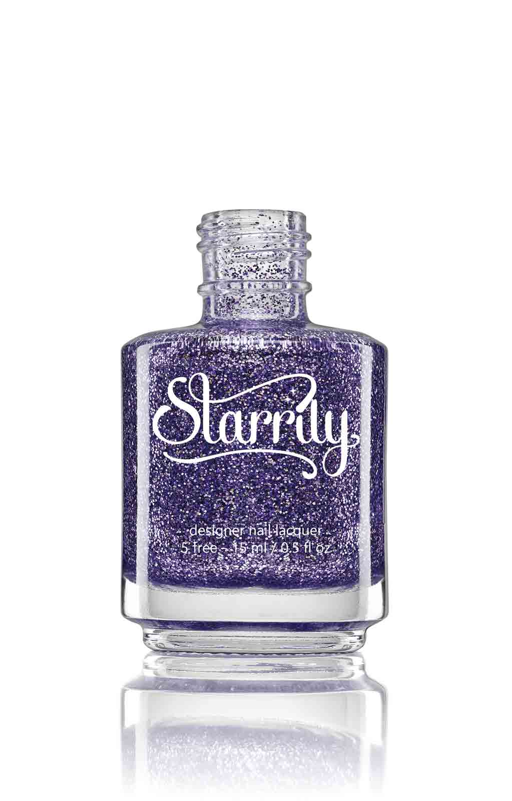 Damsel nail polish contains extra sparkly lilac light purple holographic glitter