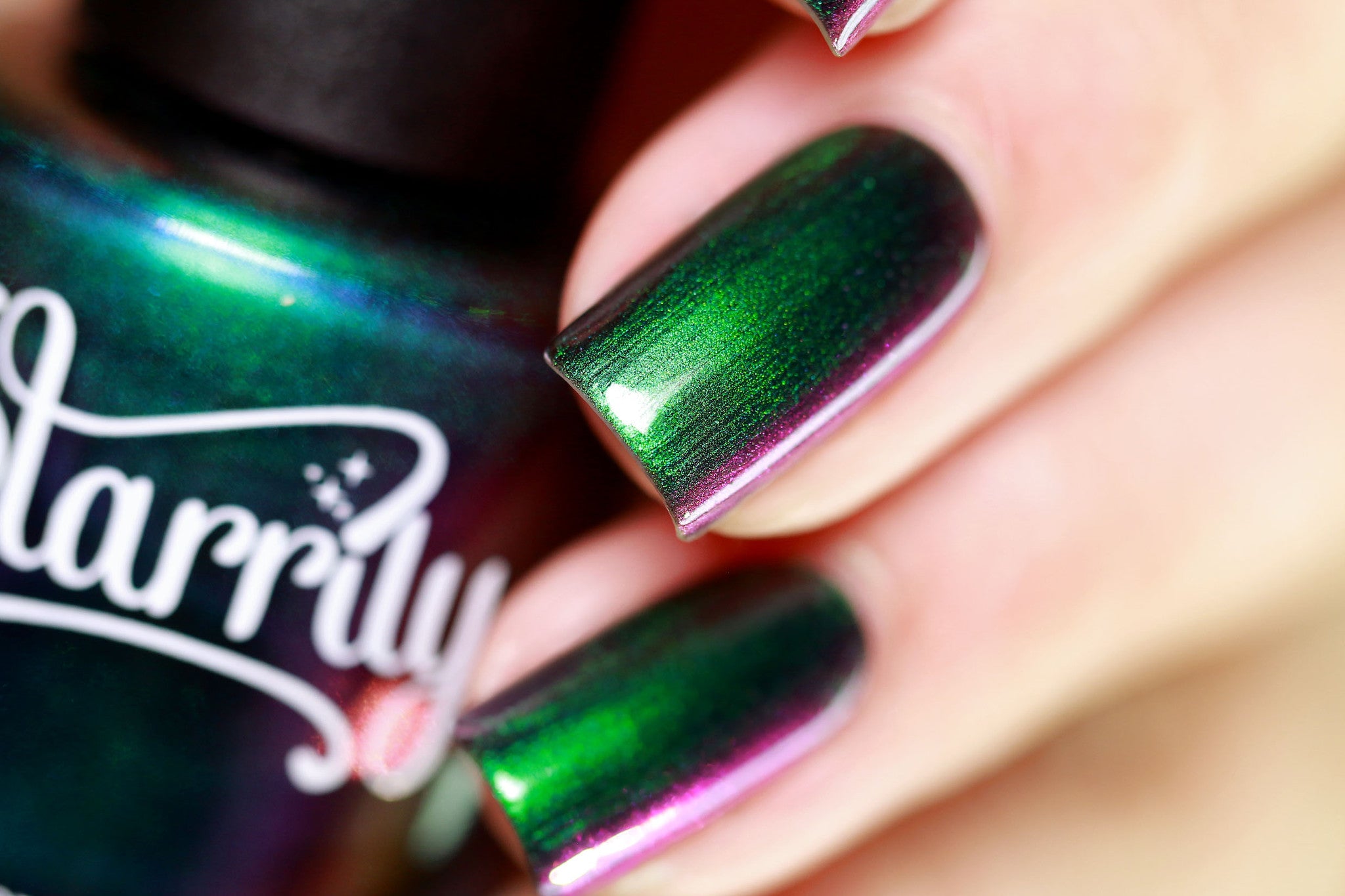 Death Wish is an amazing multichrome nail polish that changes from purple, green, gold and blue