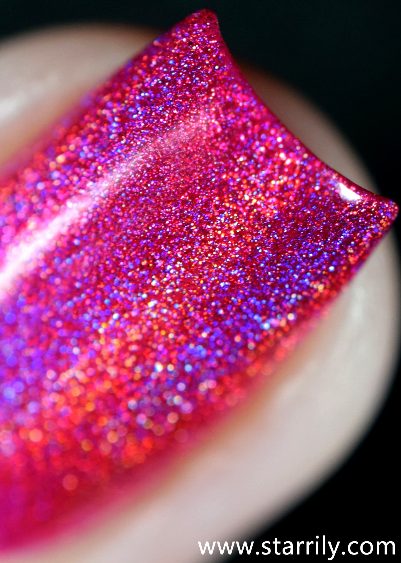 Gamma Ray is a beautiful pink linear holographic nail polish