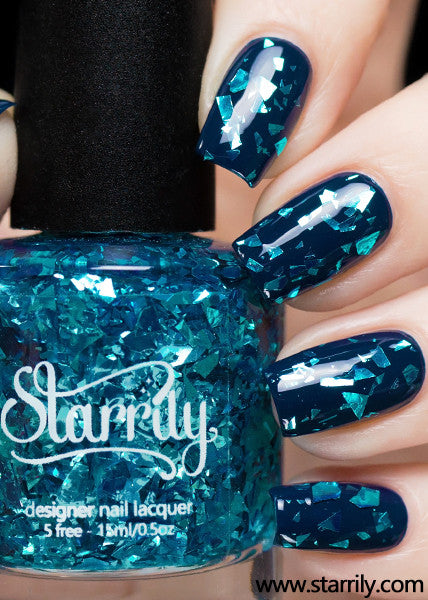 Sea Glass contains large blue shard glitters in a clear base