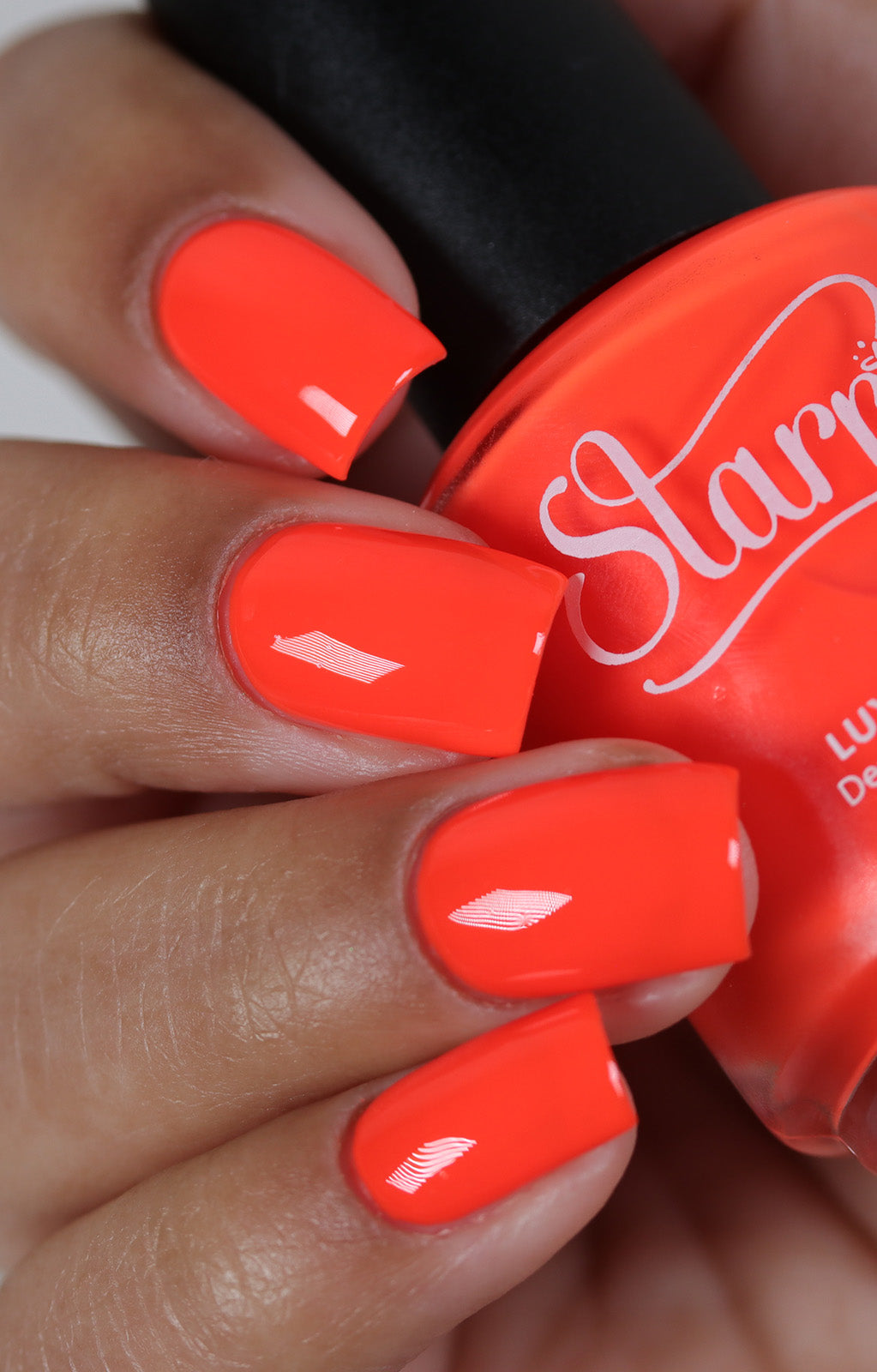 Bright Neon orange nail polish varnish handmade UK Seller glossy art summer  fun! | eBay