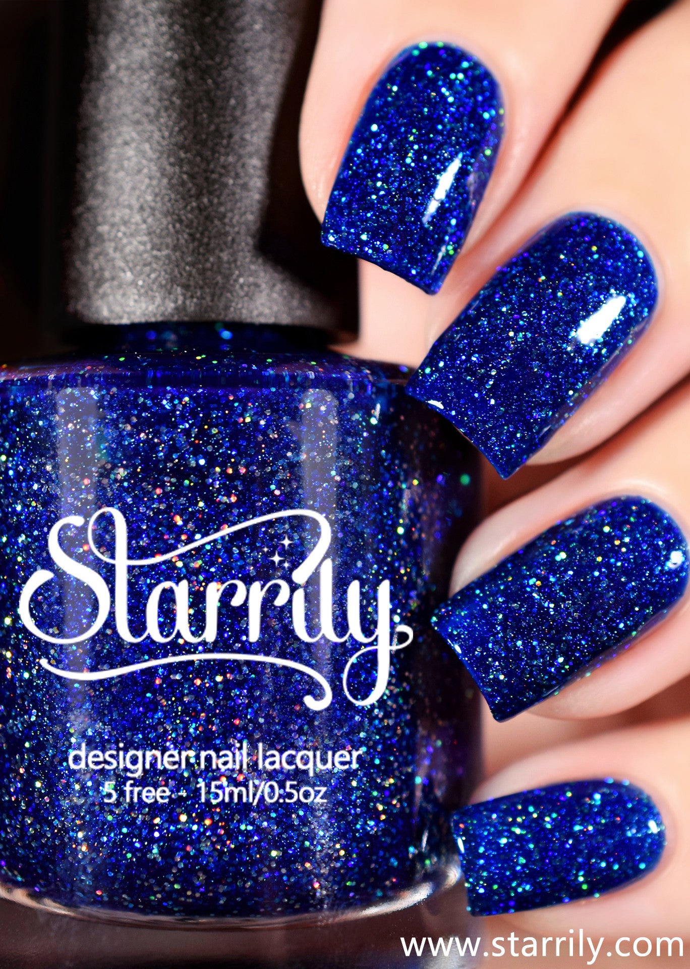 Starrily - Dark Blue Glitter Holo Nail Polish 15 ml