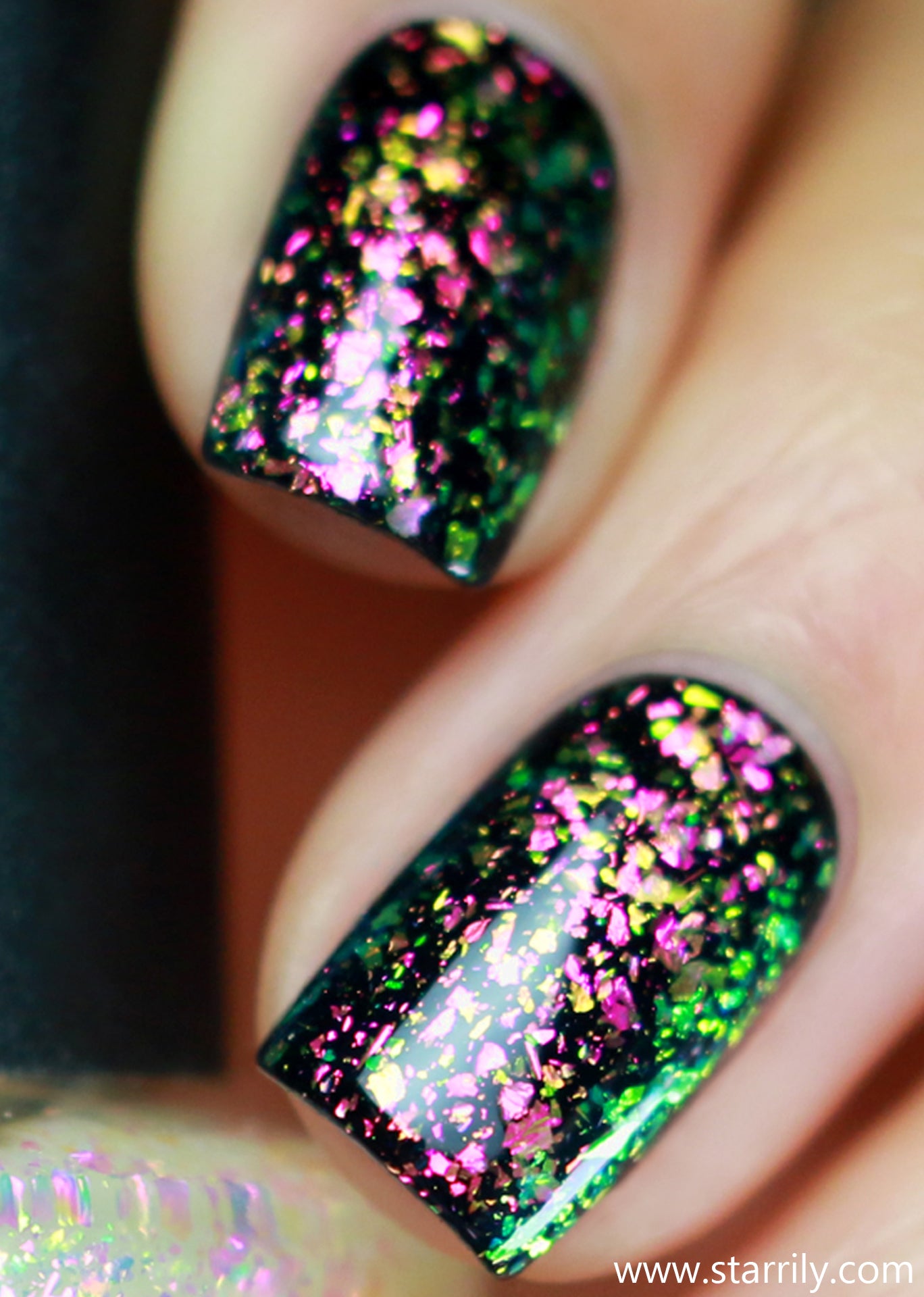 Enchanted is an enchanting colorshifting iridescent topper with magical flakes