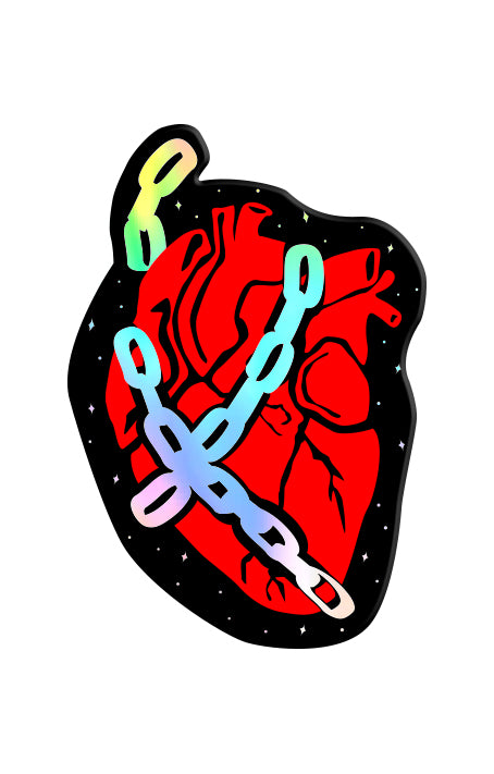 Love Spell Chained Heart Sticker
