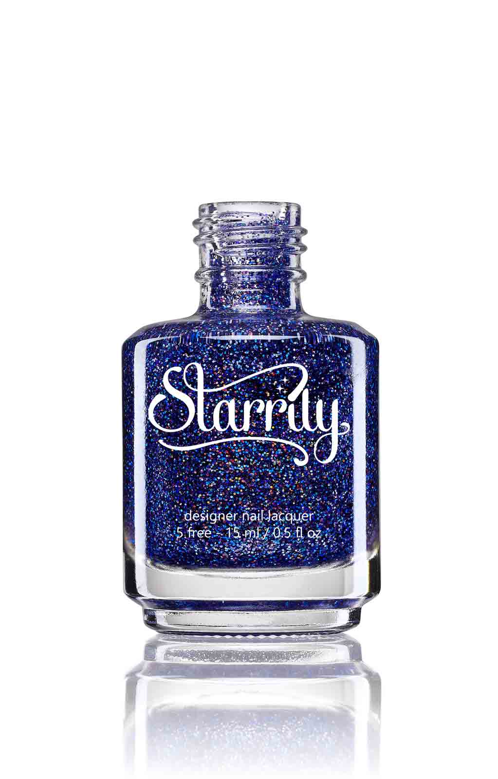 Orions Belt is a stunning nail polish containing sparkling purple holographic glitter
