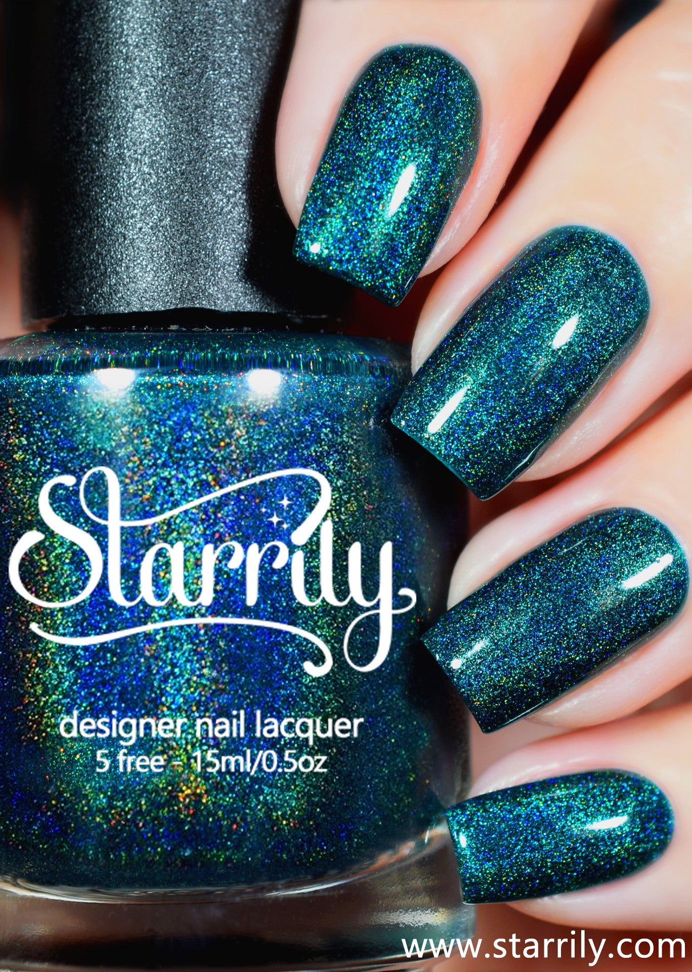 Quantum Energy is a beautiful green linear holographic nail polish